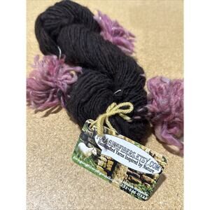 Handspun Bulky Wool Yarn – Forage Fibers – 76 yds w/ Pom-Poms – Animal Friendly